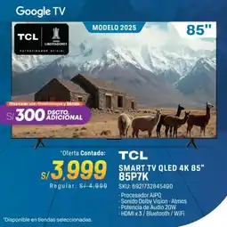 El Gallo Más Gallo Tcl smart tv qled 4k 85" oferta