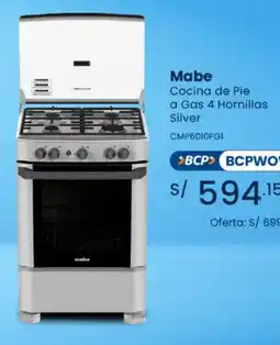 Tiendas EFE Mabe cocina de pie a gas 4 hornillas oferta