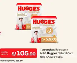 Wong Huggies twopack pañales para oferta