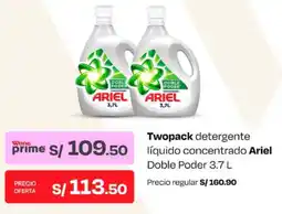 Wong Ariel twopack detergente líquido oferta