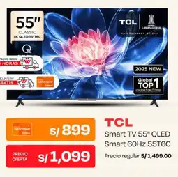 Wong Tcl smart tv 55" oferta