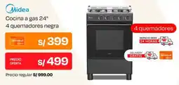 Midea cocina a gas 24"