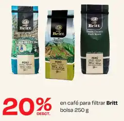 Wong Britt en café para filtrar oferta