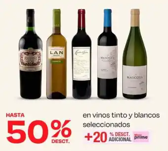 Wong En vinos tinto y blancos seleccionados oferta
