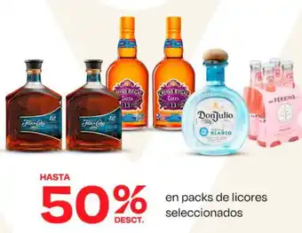 Wong En packs de licores seleccionados oferta