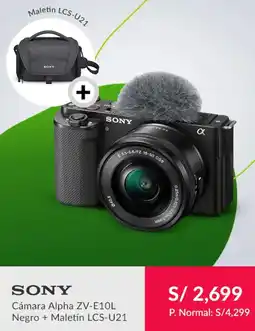 Falabella Sony cámara alpha ZV-E10L negro maletín lcs-u21 oferta