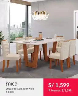 Falabella Mica juego de comedor nala 6 sillas oferta