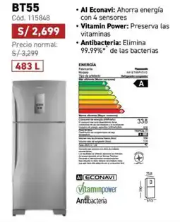 Hiraoka Panasonic Refrigeradoras BT55 oferta