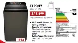 Hiraoka Panasonic Lavadora F190H7 oferta