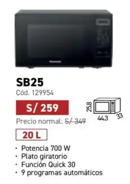 Hiraoka Panasonic Microondas SB25 oferta