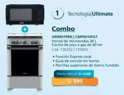 Hiraoka Mabe Horno de microondas 20 L + Cocina de piso a gas de 60 cm oferta