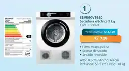 Hiraoka Mabe Secadora eléctrica 9 kg oferta