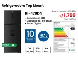 Hiraoka Indurama Refrigeradora Top Mount oferta