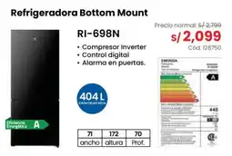 Hiraoka Indurama Refrigeradora Bottom Mount oferta