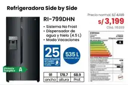 Hiraoka Indurama Refrigeradora Side by Side oferta