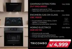 Hiraoka Teka Campana Extractora + Encimera Gas on Glass + Horno Electrico oferta