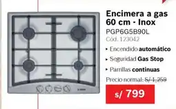 Hiraoka Bosch Encimera a gas 60 cm - Inox oferta