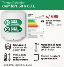 Hiraoka Bosch Terma eléctrica comfort oferta