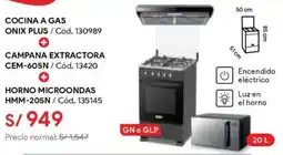 Hiraoka Cocina a gas onix plus oferta