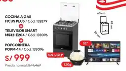 Hiraoka Miray cocina a gas ficus plus oferta