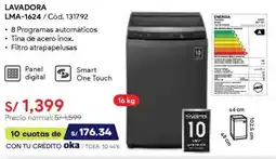 Hiraoka Miray lavadora LMA-1624 oferta