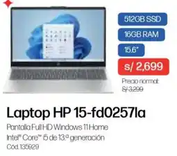 Hiraoka Hp laptop 15-fd0257la oferta