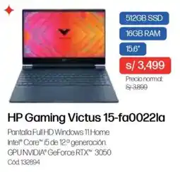 Hiraoka Hp gaming victus 15-fa0022la 15.6" oferta