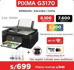 Hiraoka Canon pixma G3170 oferta