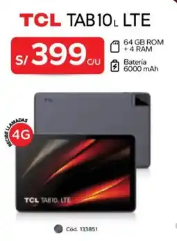 Hiraoka Tcl tab10l lte oferta