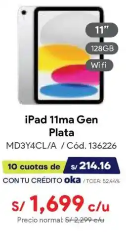 Hiraoka Ipad 11ma gen plata 11" oferta