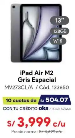 Hiraoka Ipad air m2 gris espacial 13" oferta
