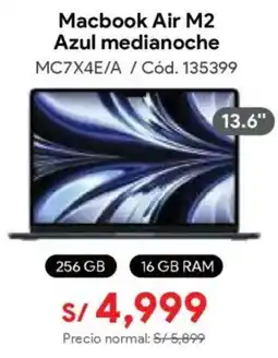 Hiraoka Macbook air m2 azul medianoche 13.6" oferta