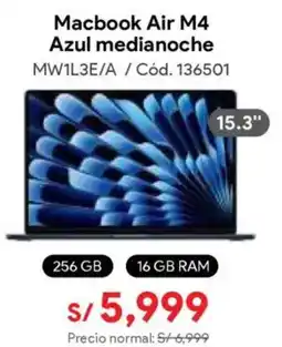 Hiraoka Macbook air m4 azul medianoche 15.3" oferta