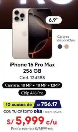 Hiraoka iPhone 16 Pro Max 6.9" oferta