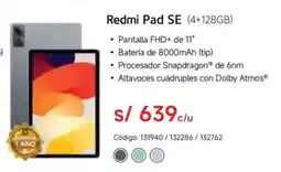 Hiraoka Redmi pad SE oferta