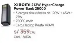 Hiraoka Xiaomi 212w hypercharge oferta