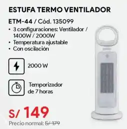 Hiraoka Estufa termo ventilador oferta