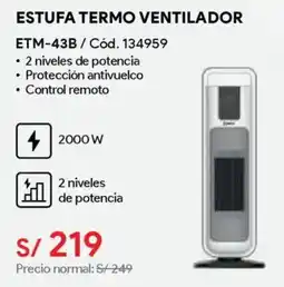 Hiraoka Estufa termo ventilador oferta