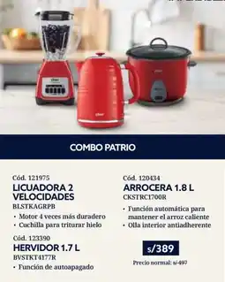 Hiraoka Licuadora 2 velocidades + Arrocera + Hervidor oferta