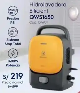 Hiraoka Electrolux hidrolavadora efficient QWS1650 oferta