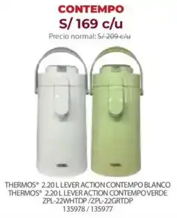 Hiraoka Thermos 2.2 L lever action contemplo oferta
