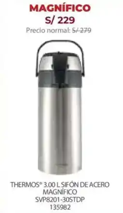 Hiraoka Thermos 3 L sifón de acero magnífico oferta