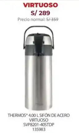 Hiraoka Thermos 4 l sifón de acero virtuoso oferta