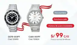 Hiraoka Q&Q relojes pulsera Q57B-003PY/C68A-001PY oferta