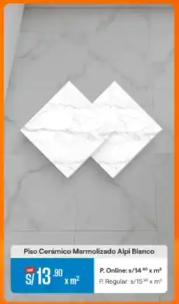 Promart Orange piso cerámico marmolizado alpi blanco oferta