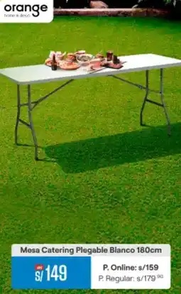 Promart Orange mesa catering plegable blanco 180 cm oferta