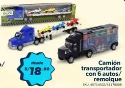 Hiperbodega Precio Uno Camión transportador con 6 autos/ remolque oferta
