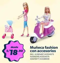Hiperbodega Precio Uno Muñeca fashion con accesorios oferta