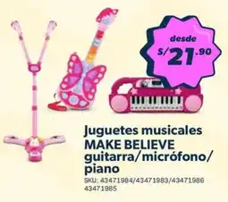 Hiperbodega Precio Uno Make believe juguetes musicales guitarra/micrófono/ piano oferta