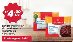 Hiperbodega Precio Uno Redondos sangrecita criolla/ sin condimentos oferta